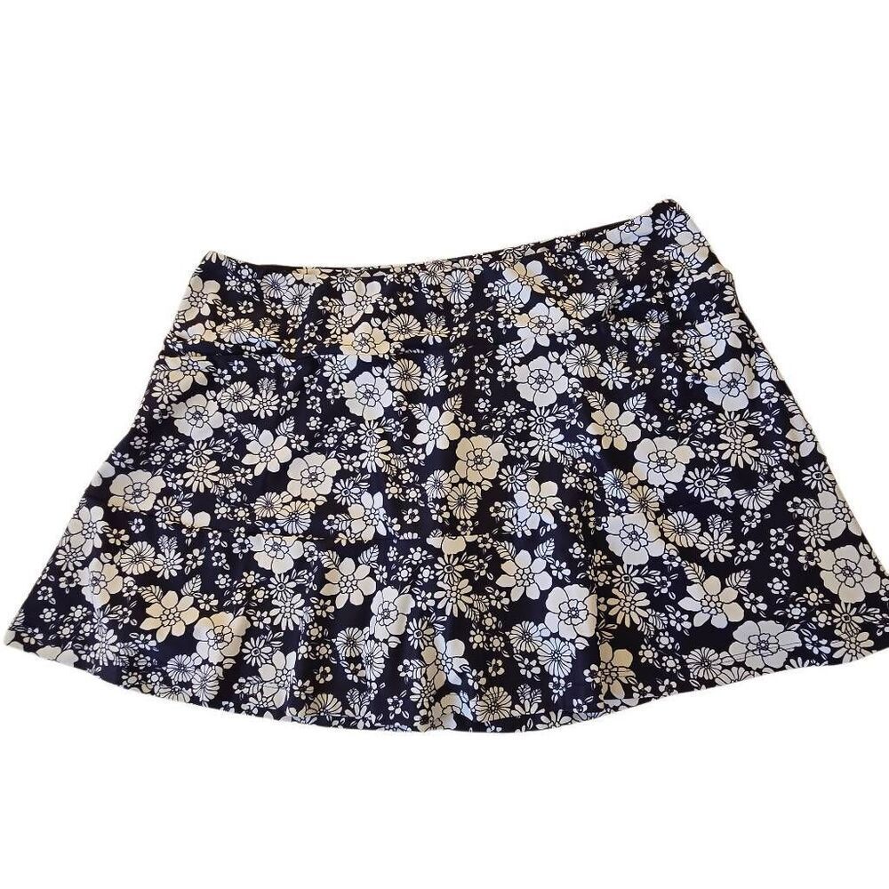 Smith & Quinn Womens Navy White Floral Athletic Skort Size XL